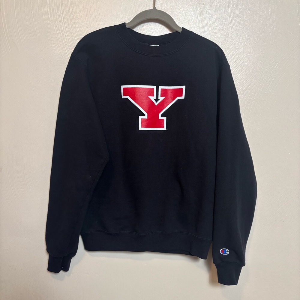 Champion Youngstown State Men’s Crewneck Sweatshirt‎ Logo Black Red Size Small